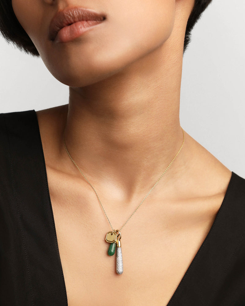 Green Aventurine Drop Pendant - 
  
    Sterling Silver / 18K Gold plating
  
