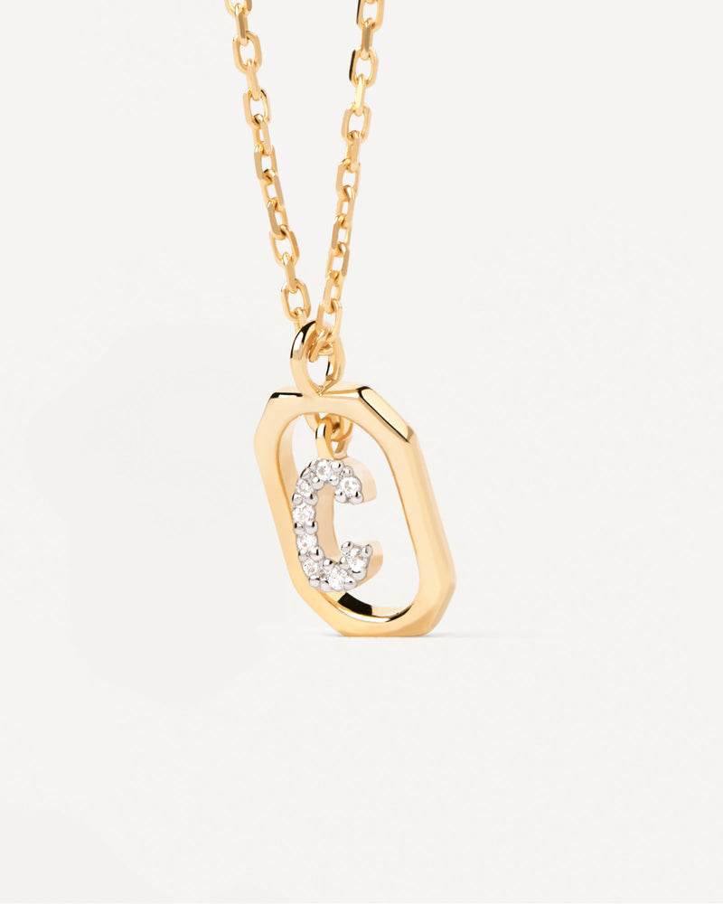 Collana Con Lettera C Mini - 
  
    Argento sterling / Placcatura in Oro 18K
  
