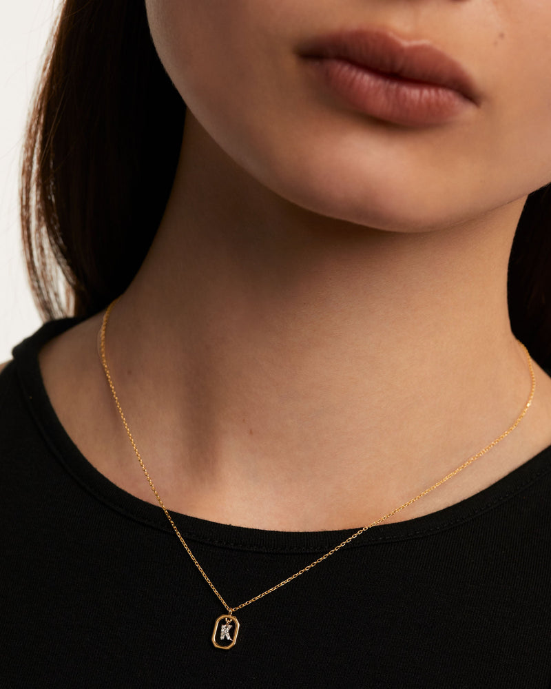 Mini Letter K Necklace - 
  
    Sterling Silver / 18K Gold plating
  
