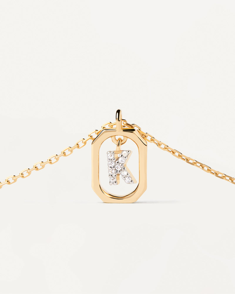 Collana Con Lettera Mini - 
  
    Argento sterling / Placcatura in Oro 18K
  
