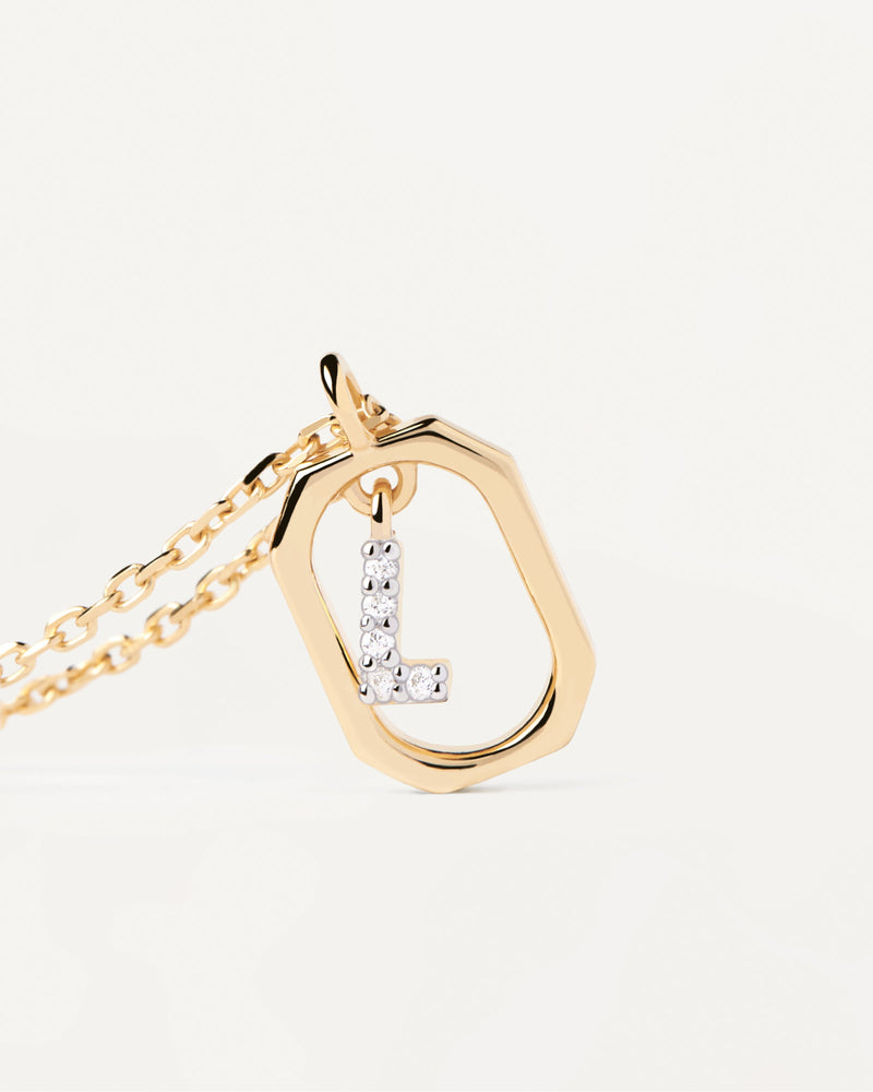 Collana Con Lettera L Mini - 
  
    Argento sterling / Placcatura in Oro 18K
  
