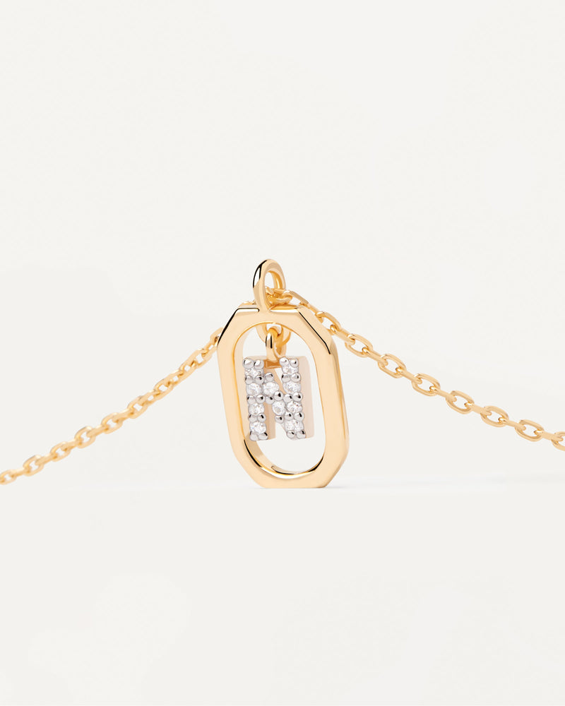 Mini Letter N Necklace - 
  
    Sterling Silver / 18K Gold plating
  
