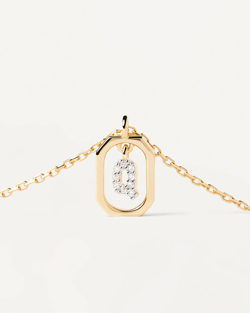 Mini Letter Q Necklace - 
  
    Sterling Silver / 18K Gold plating
  
