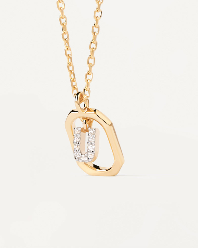 Collana Con Lettera U Mini - 
  
    Argento sterling / Placcatura in Oro 18K
  
