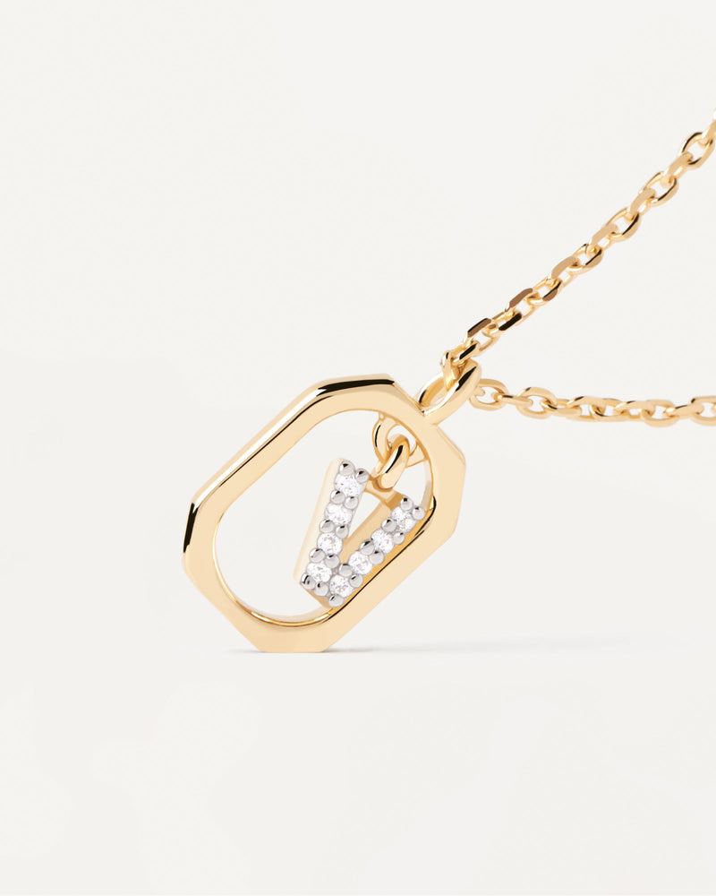 Mini Letter V Necklace - 
  
    Sterling Silver / 18K Gold plating
  
