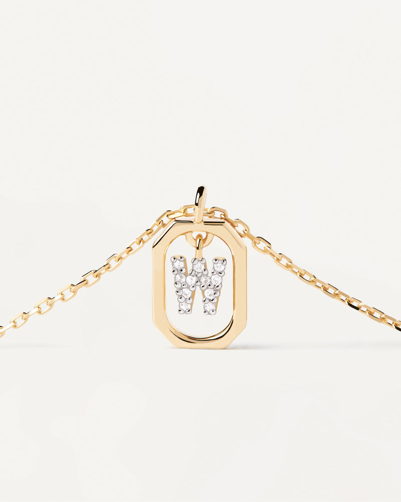 Mini Letter W Necklace - 
  
    Sterling Silver / 18K Gold plating
  
