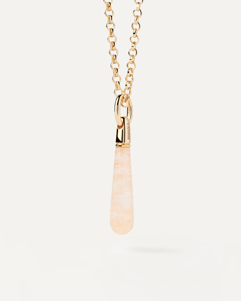 Yellow Aventurine Large Drop Pendant - 
  
    Sterling Silver / 18K Gold plating
  
