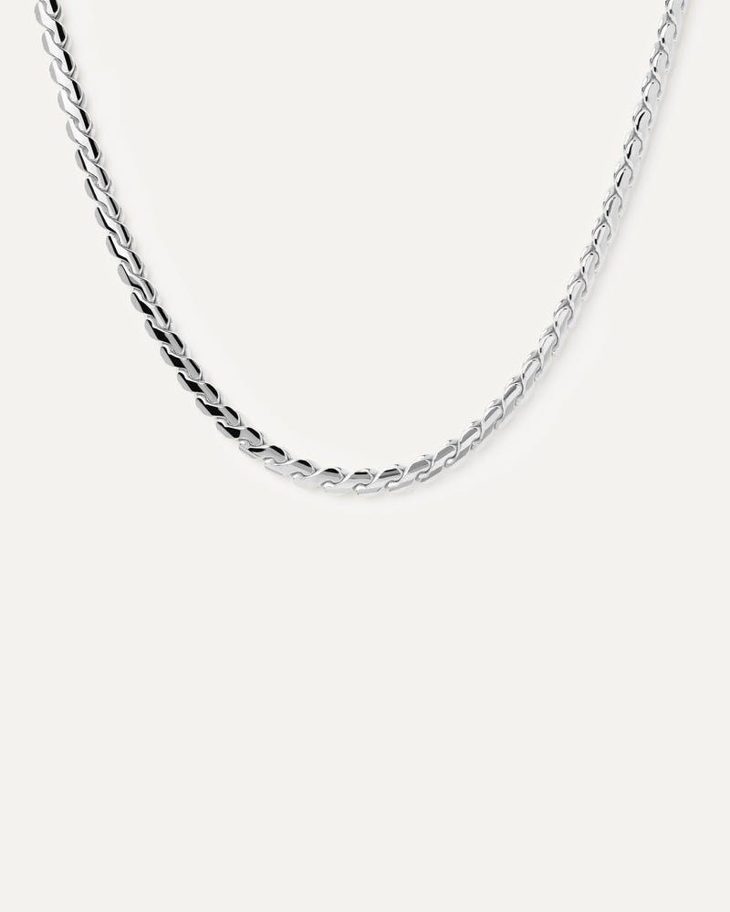 Large Serpentine Silver Chain Necklace - 
  
    Sterling Silver
  
