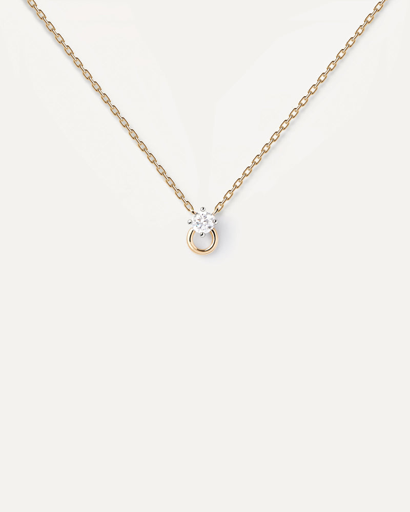 Diamond And Gold Ari Solitary Necklace - 
  
    18K Gold
  
