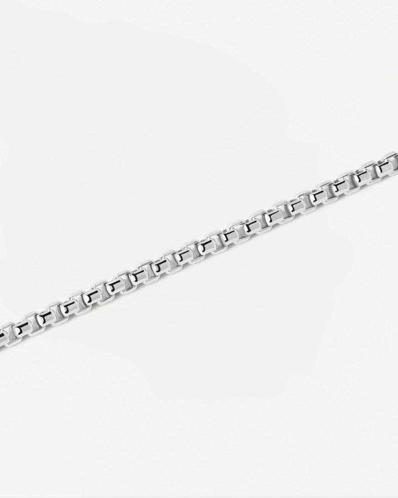 White Gold Box Chain Necklace - 
  
    18K White gold / Rhodium silver plating
  
