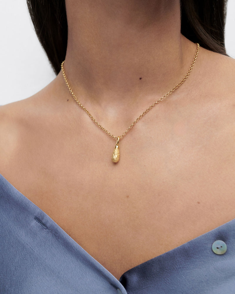 Popcorn Drop pendant - 
  
    Sterling Silver / 18K Gold plating
  
