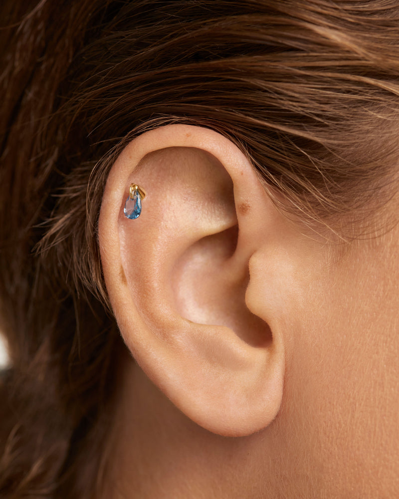 Blue Lily single earring - 
  
    Sterling Silver / 18K Gold plating
  
