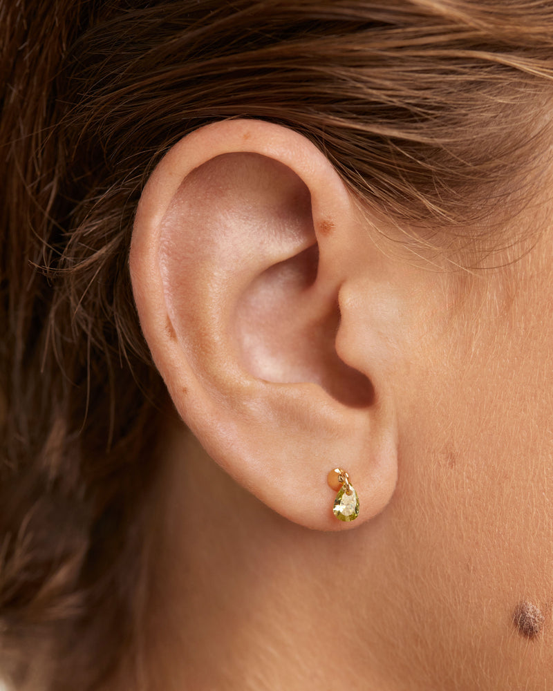 Piercing oreja Lily verde - 
  
    Plata de Ley / Baño de Oro 18K
  
