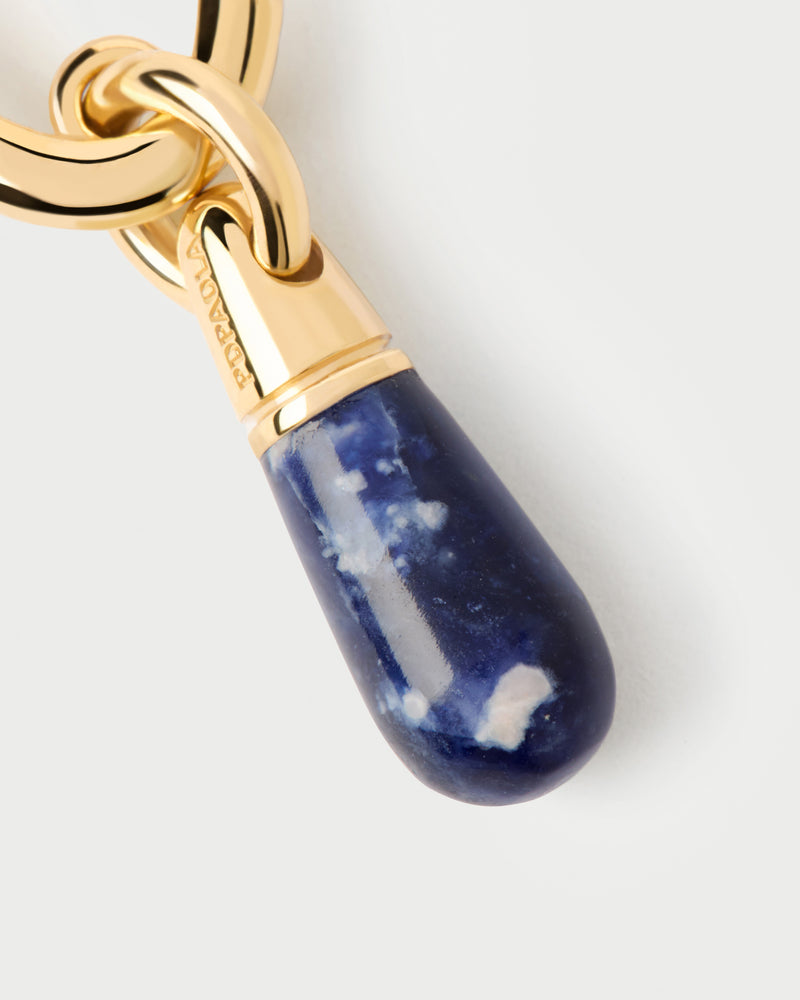 Orecchino a cerchio singolo sodalite Jupiter - 
  
    Argento sterling / Placcatura in Oro 18K
  
