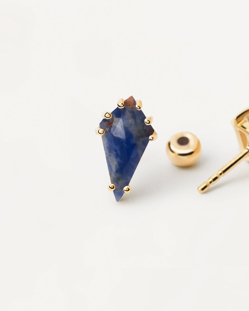 Akiro Sodalite Single Earring - 
  
    Sterling Silver / 18K Gold plating
  
