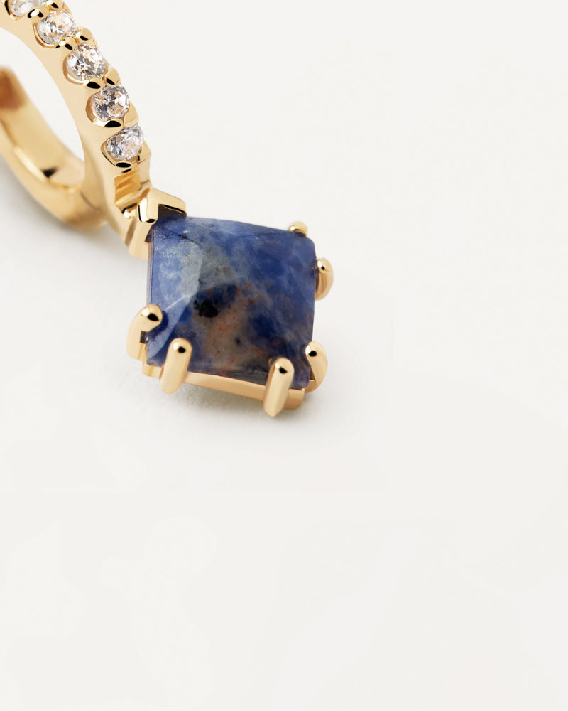 Fuji Sodalite Single Earring - 
  
    Sterling Silver / 18K Gold plating
  
