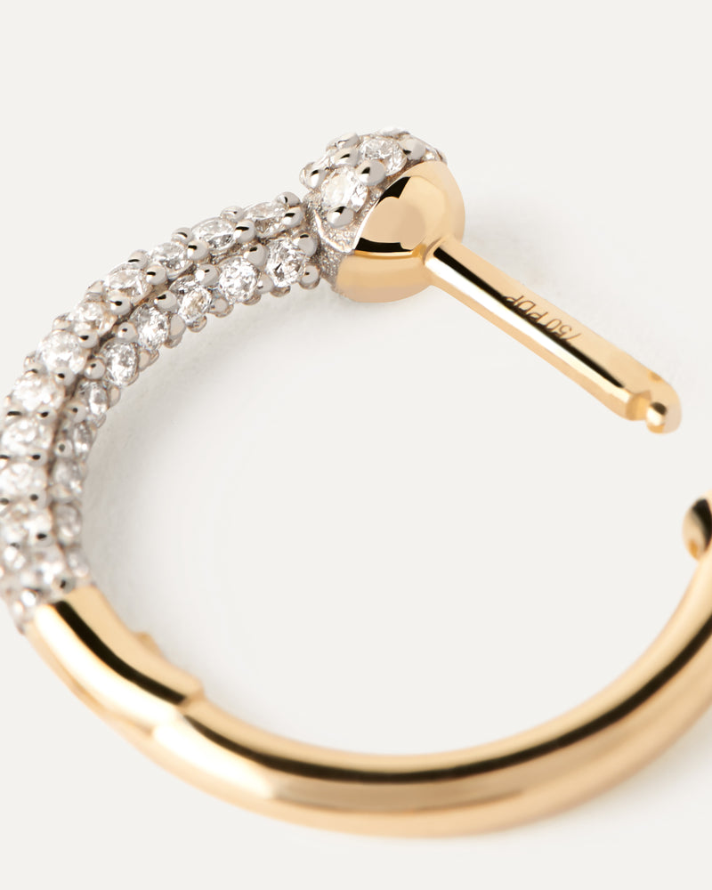 Diamonds and gold Chai Latte single hoop - 
  
    18K Gold
  
