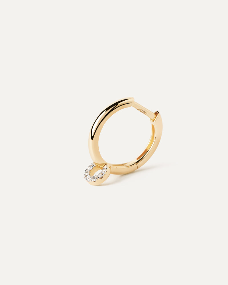 Diamonds and gold Loop single hoop - 
  
    18K Gold
  
