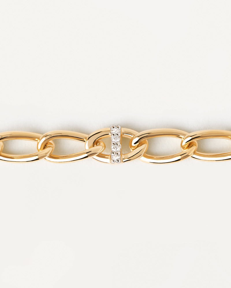 Bracciale A Catena Lettera I - 
  
    Argento sterling / Placcatura in Oro 18K
  
