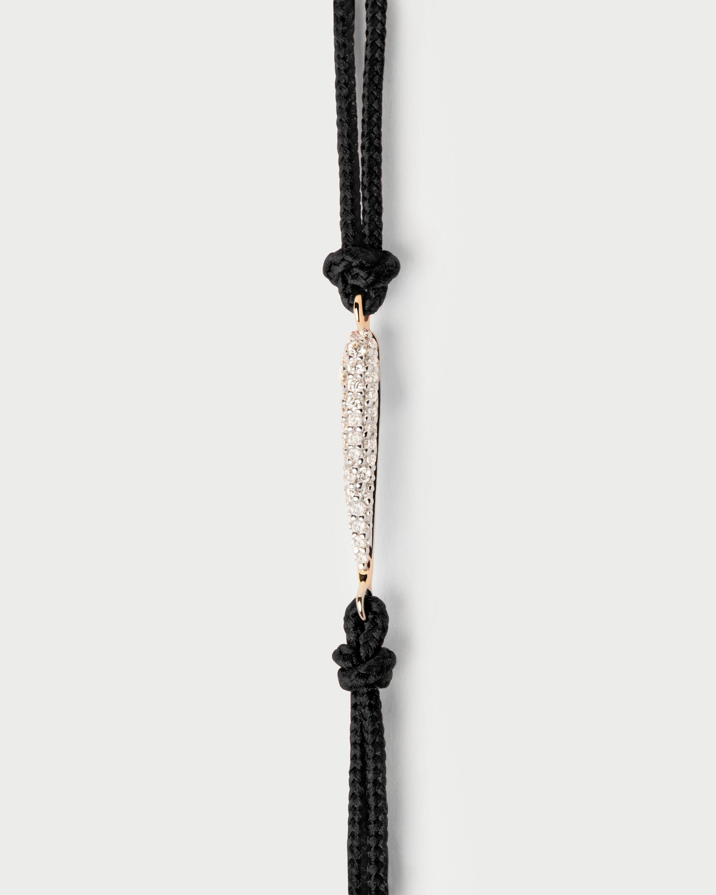 Nina Diamond cord bracelet. Adjustable diamond cord bracelet featuring an oval pavé lab-grown diamond motif. Get the latest arrival from PDPAOLA. Place your order safely and get this Best Seller.