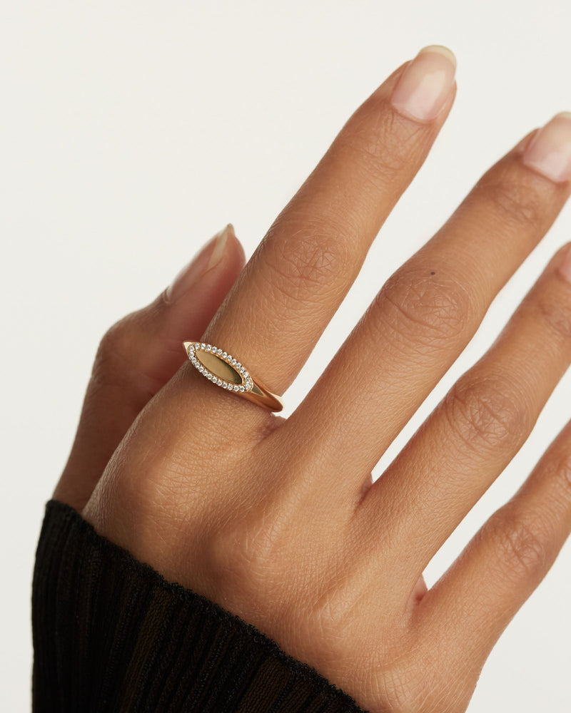 Lace Stamp Ring - 
  
    Sterling Silver / 18K Gold plating
  
