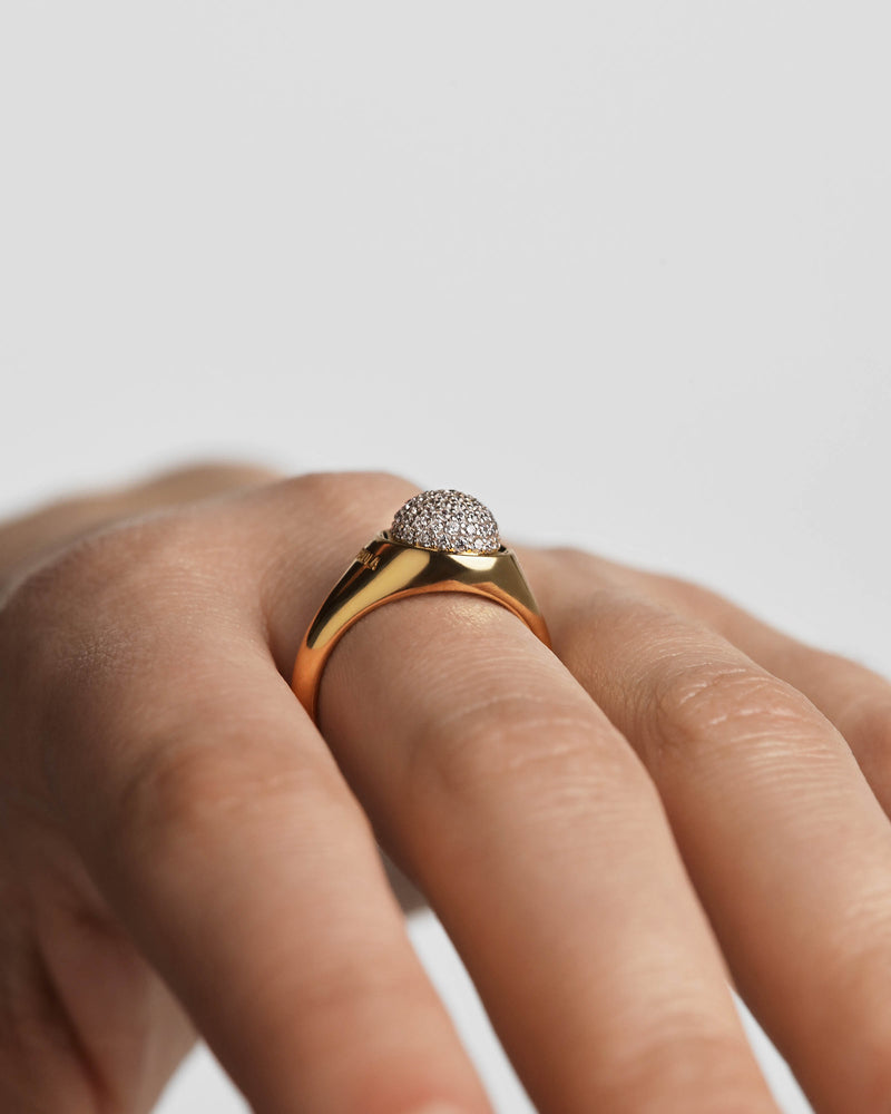 Pavé Moon Ring - 
  
    Sterling Silver / 18K Gold plating
  
