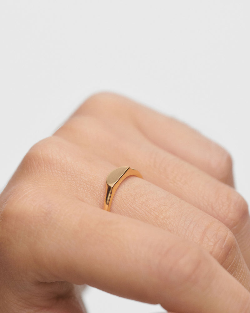 Half Circle mini stamp ring - 
  
    Sterling Silver / 18K Gold plating
  
