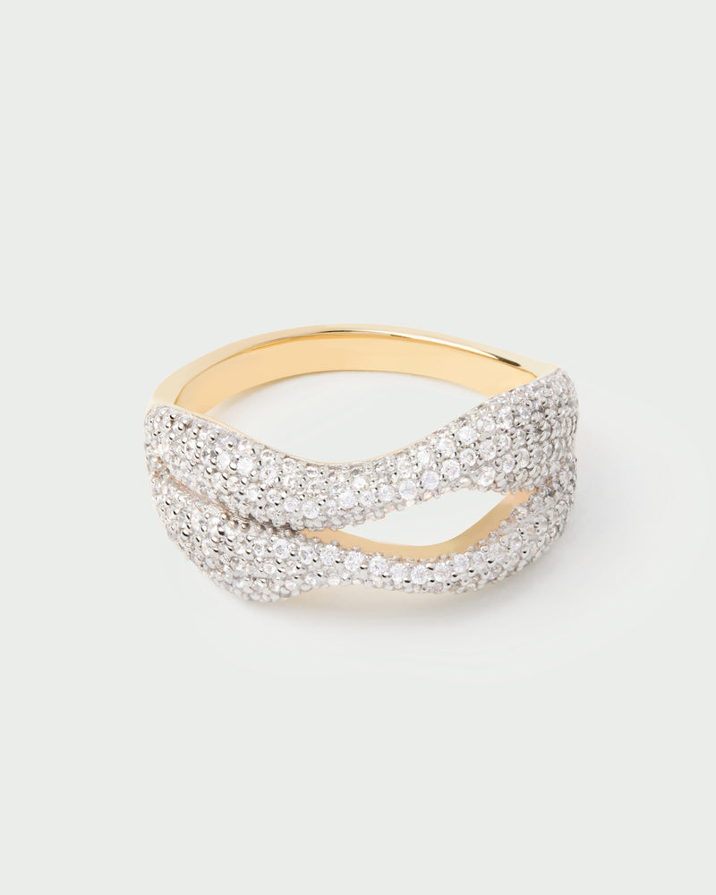 Anillo Pavé Sense - 
  
    Plata de Ley / Baño de Oro 18K
  
