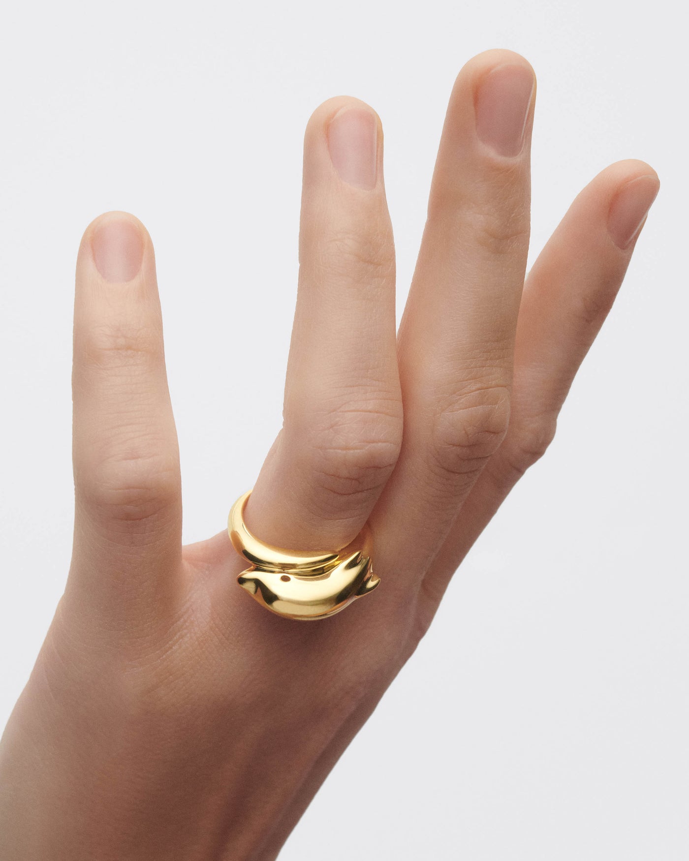Anello Dolphin - 
  
    Argento sterling / Placcatura in Oro 18K
  

