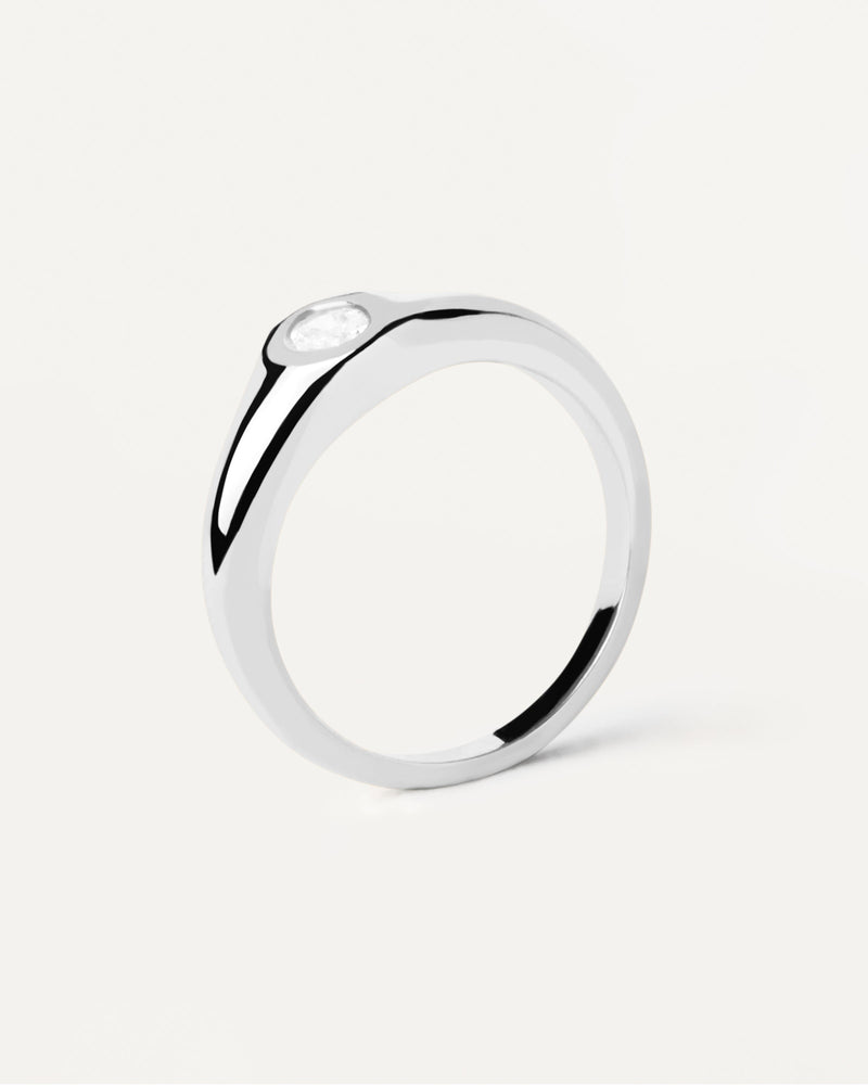 Bague chevalière en argent Karry - 
  
    Argent massif
  
