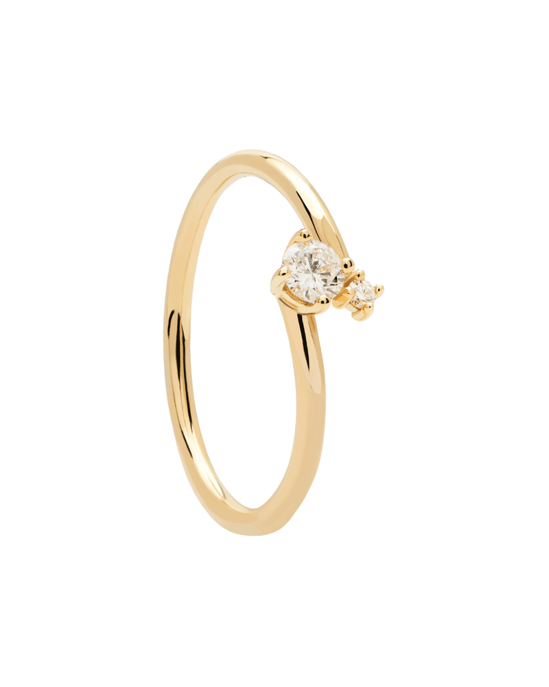 GoldRing mit Diamanten Duo - 
  
    18 kt Gold
  
