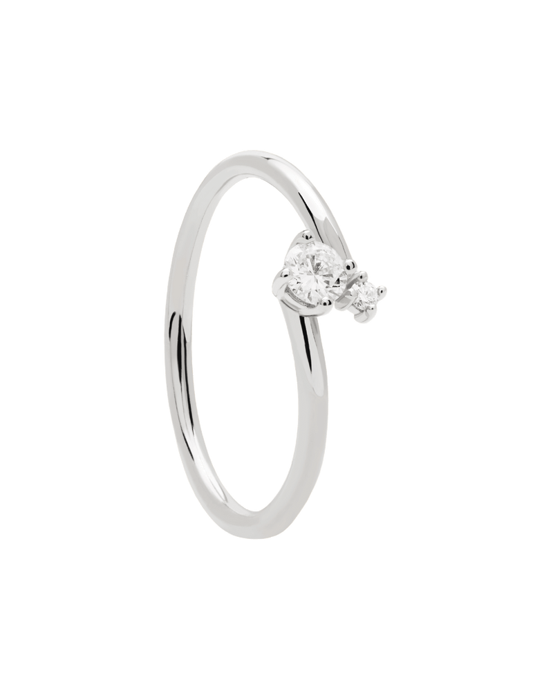 Bague en Diamants et en Or Blanc Duo - 
  
    Or blanc 18 carats / Placage Argent Rhodié
  
