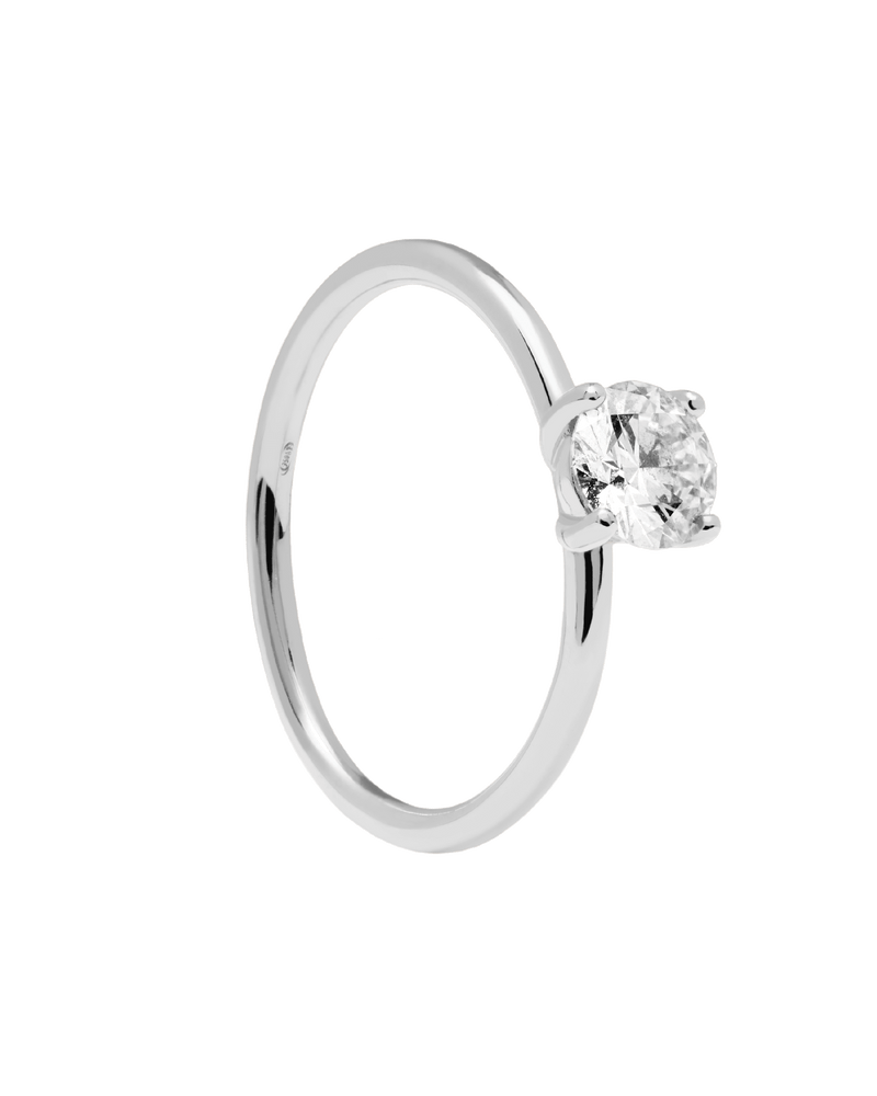 Diamonds and White Gold Solitaire Supreme Ring - 
  
    18K White gold / Rhodium silver plating
  
