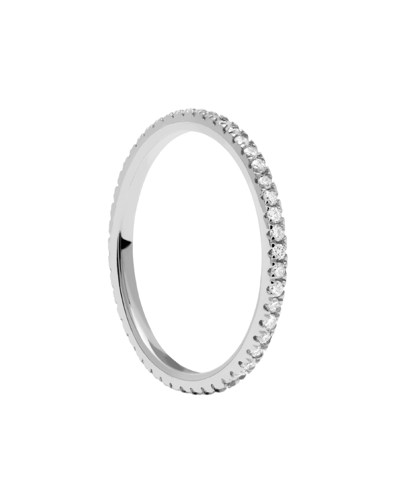 Diamonds and White Gold Eternity Mini Ring - 
  
    18K White gold / Rhodium silver plating
  
