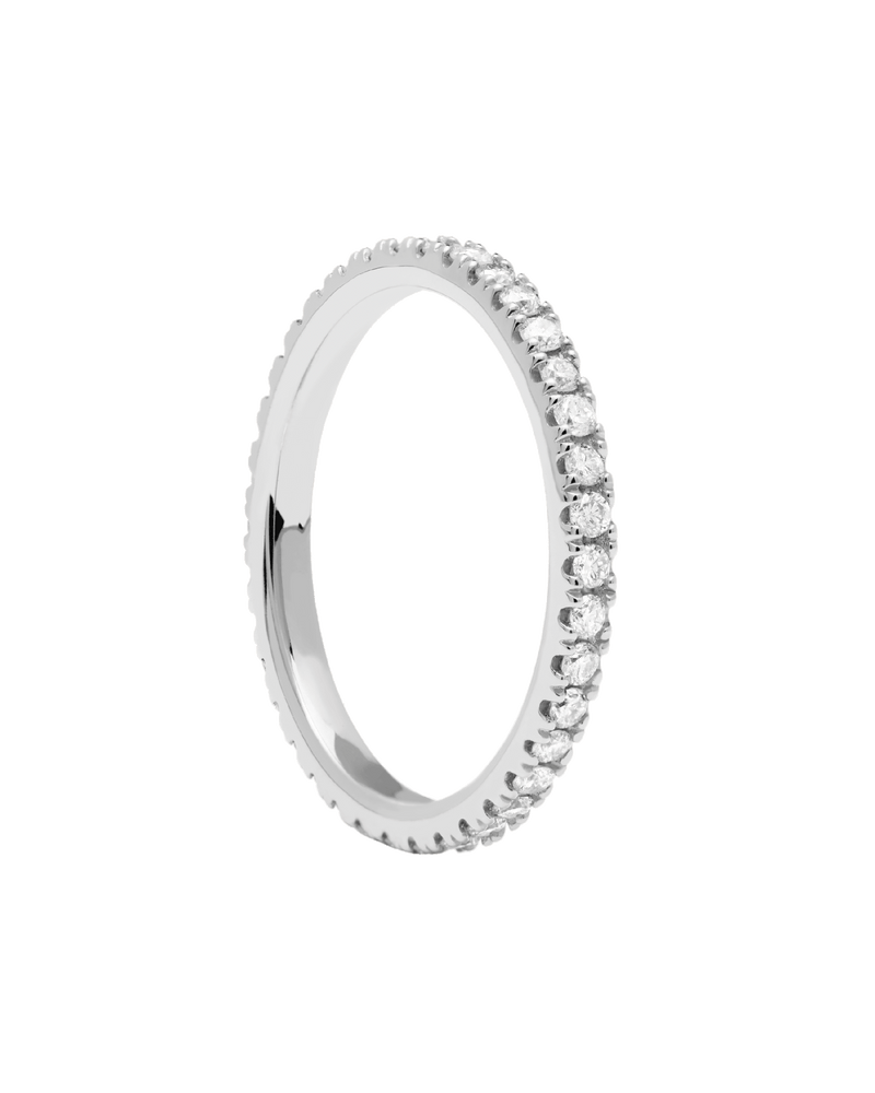 Anello in Diamanti E Oro Bianco Eternity Medium - 
  
    Oro bianco 18K / Placcatura in argento rodiato
  
