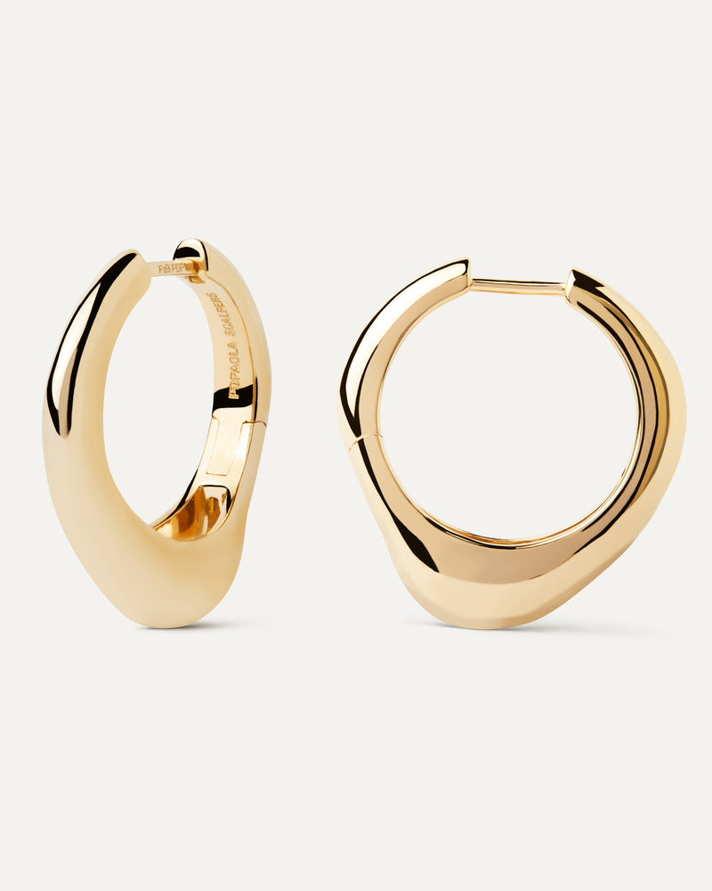 Orecchini A Cerchio Riba - 
  
    Ottone / Placcatura in Oro 18K
  
