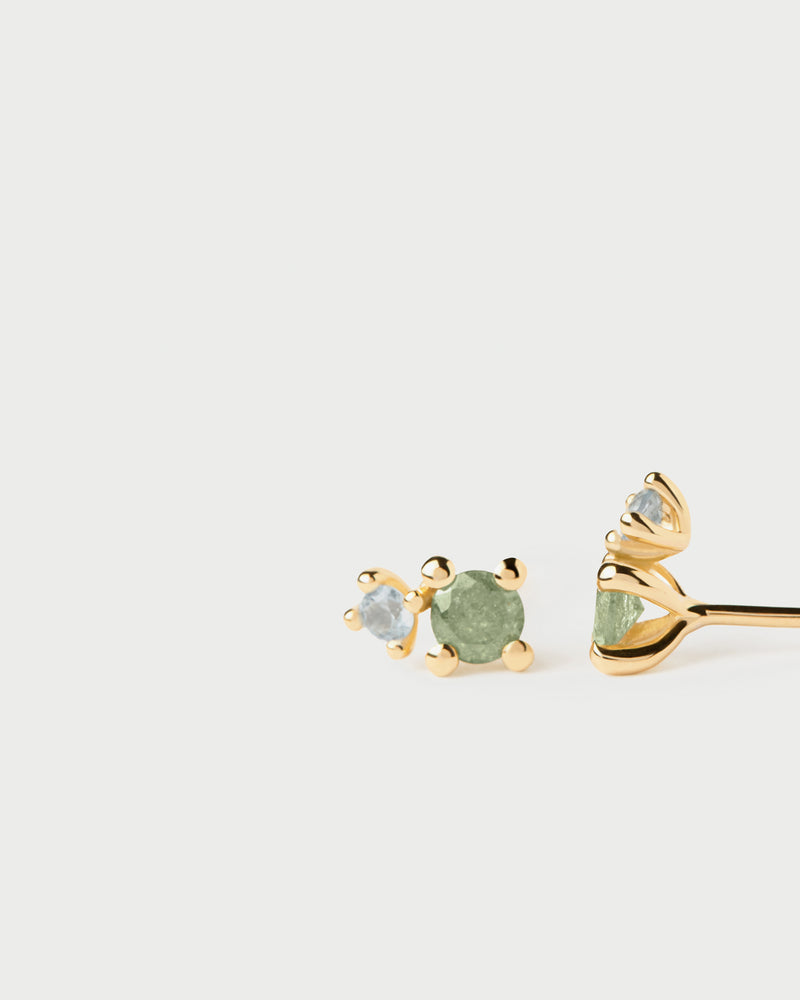 Boucles d'oreilles clous Moss - 
  
    Argent massif / Placage Or 18 Ct
  
