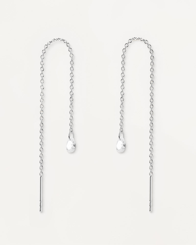 Boucles d'oreilles pendantes en argent Waterfall - 
  
    Argent massif
  
