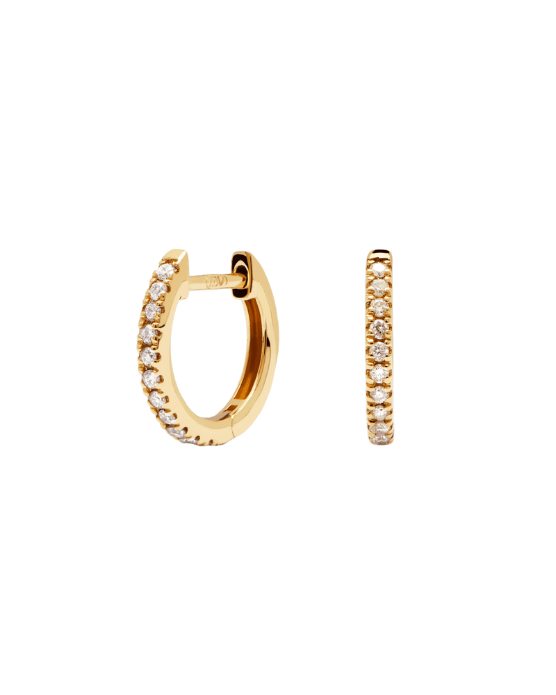 Diamonds and Gold Eternity Mini Hoops - 
  
    18K Gold
  
