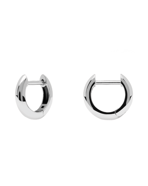 Plain solid white gold small hoops made of recycled gold | White Gold ...