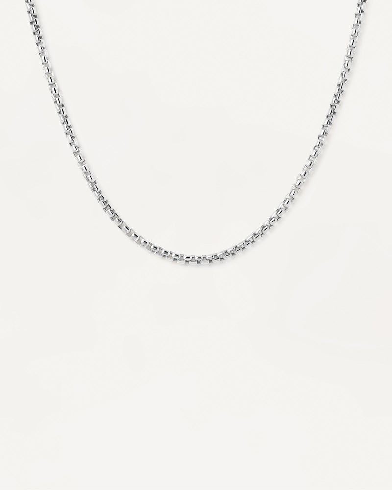 White Gold Box Chain Necklace - 
  
    18K White gold / Rhodium silver plating
  
