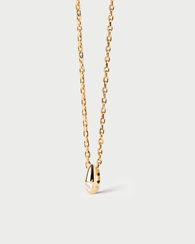 Fluid zirconia drop pendant to customize cord or chain necklace