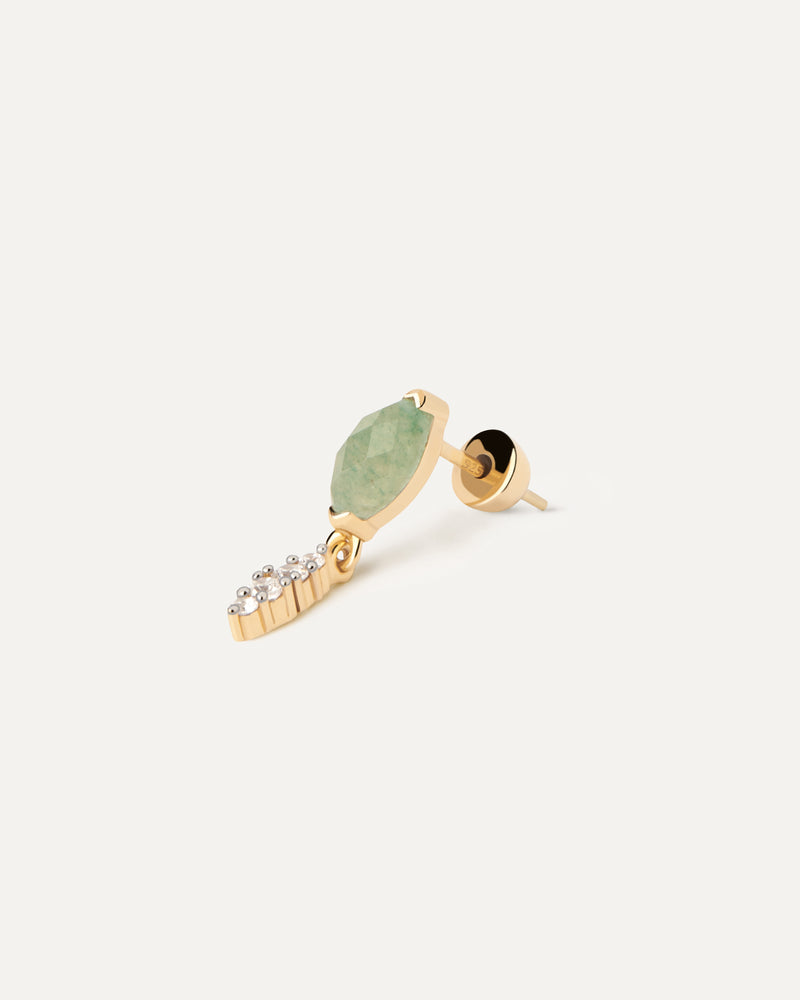 Green Aventurine Ginger Single Earring - 
  
    Sterling Silver / 18K Gold plating
  
