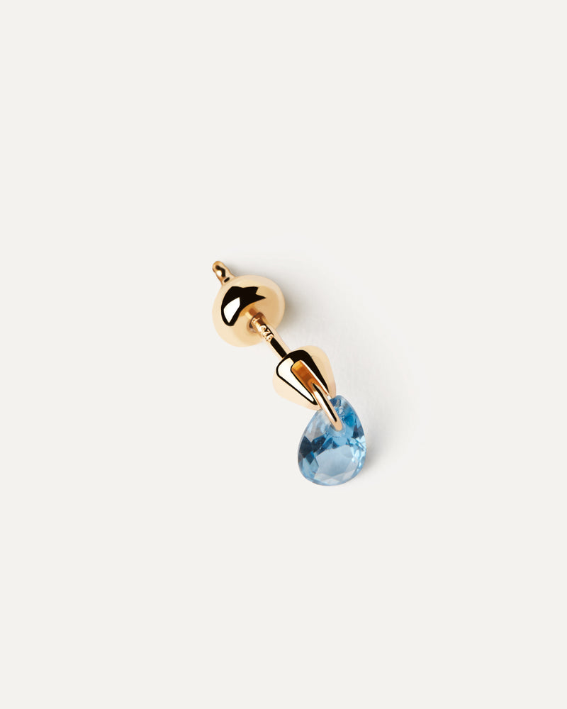 Blue Lily single earring - 
  
    Sterling Silver / 18K Gold plating
  
