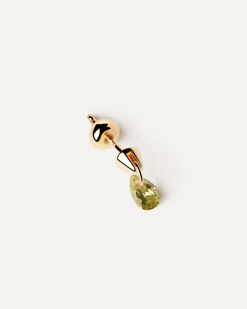 Orecchino a cerchio singolo Lily verde - 
  
    Argento sterling / Placcatura in Oro 18K
  
