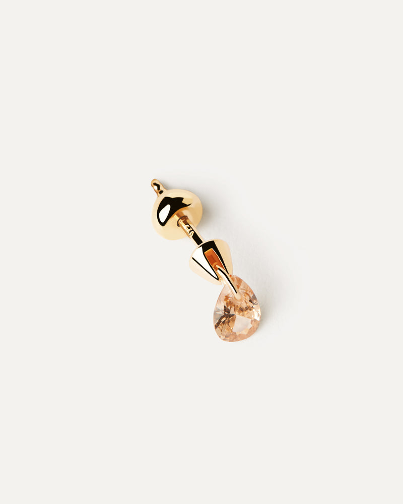 Peach Lily single earring - 
  
    Sterling Silver / 18K Gold plating
  
