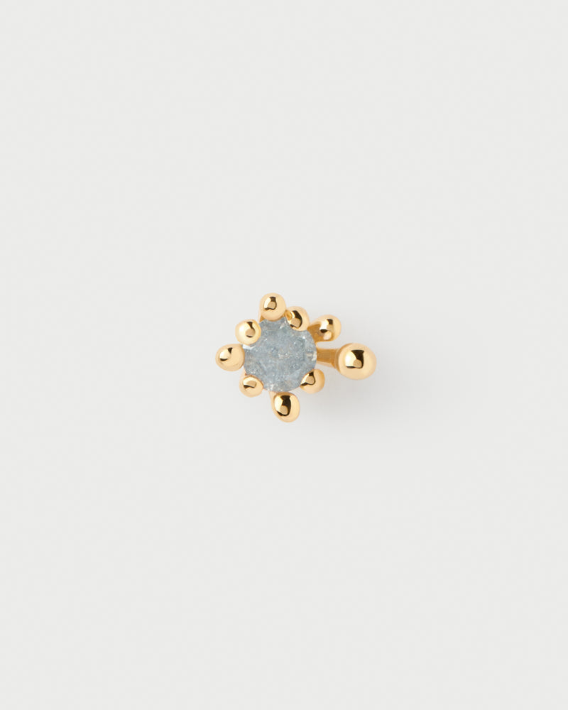 Grey Fleur single earring - 
  
    Sterling Silver / 18K Gold plating
  
