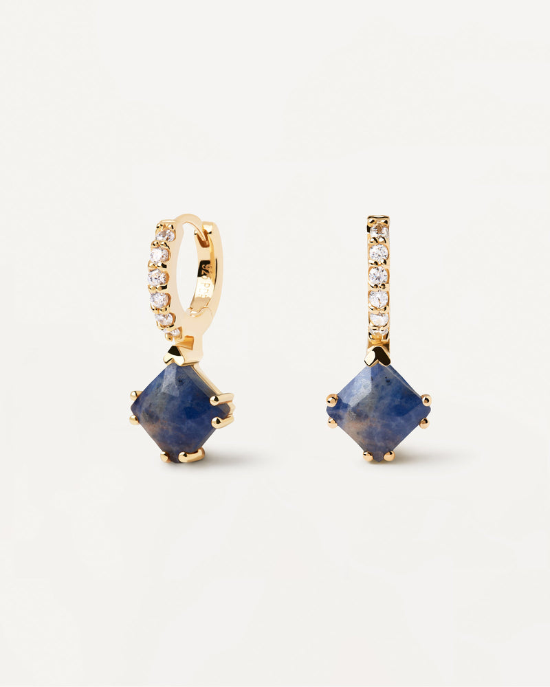 Fuji Sodalite Single Earring - 
  
    Sterling Silver / 18K Gold plating
  
