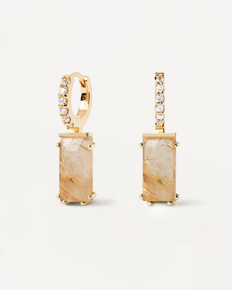 Kaori Rutilated Quartz Single Earring - 
  
    Sterling Silver / 18K Gold plating
  
