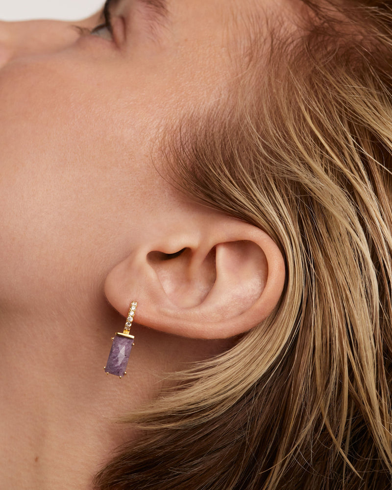 Piercing orecchio Kaori Charoite - 
  
    Argento sterling / Placcatura in Oro 18K
  
